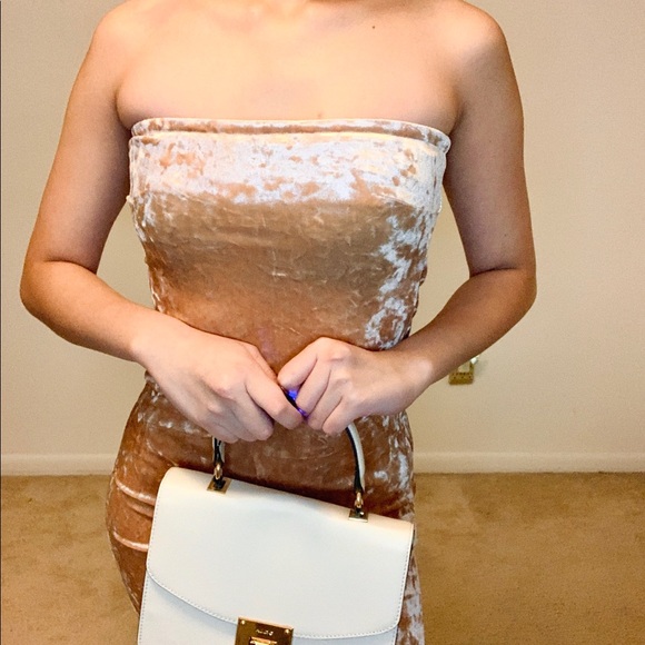 Tan velvet dress. - Picture 2 of 2